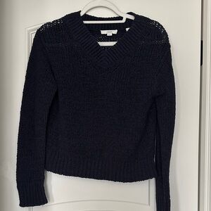 Vince Deep Black V-Neck Sweater